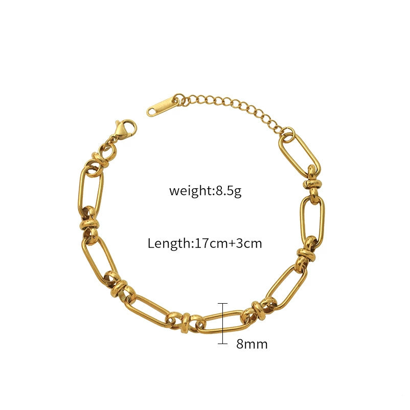 Trendy Hollow Circle Stainless Steel Bracelet Minimalist Everyday Style