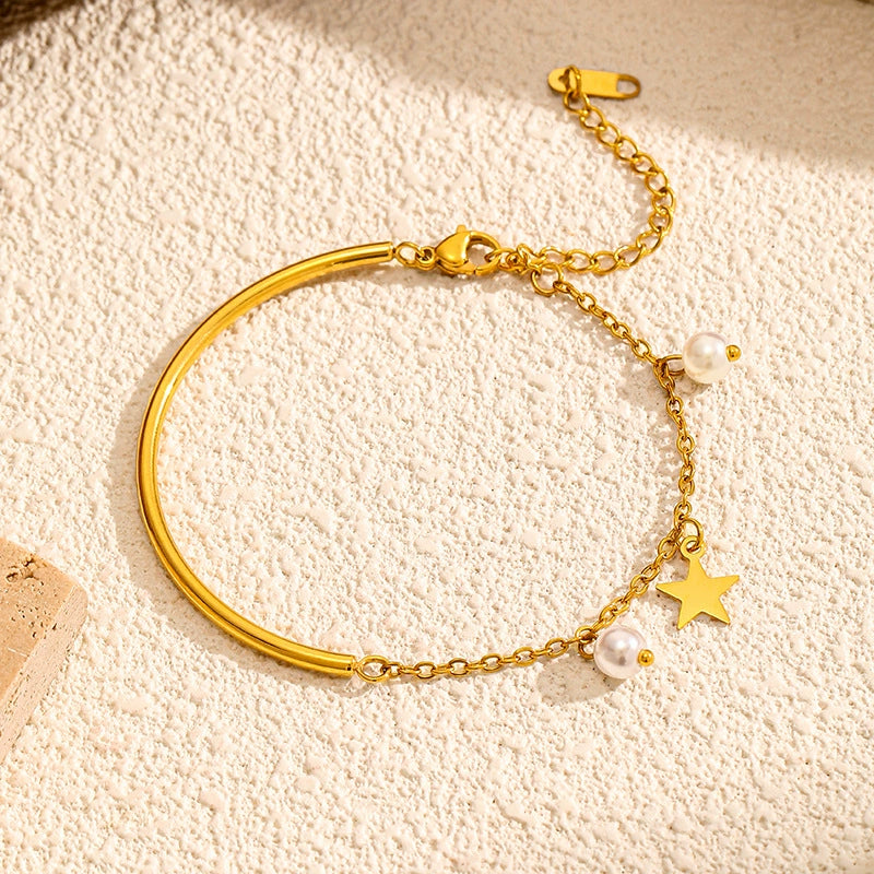 Trendy 18K Gold Plated Bangle Bracelet