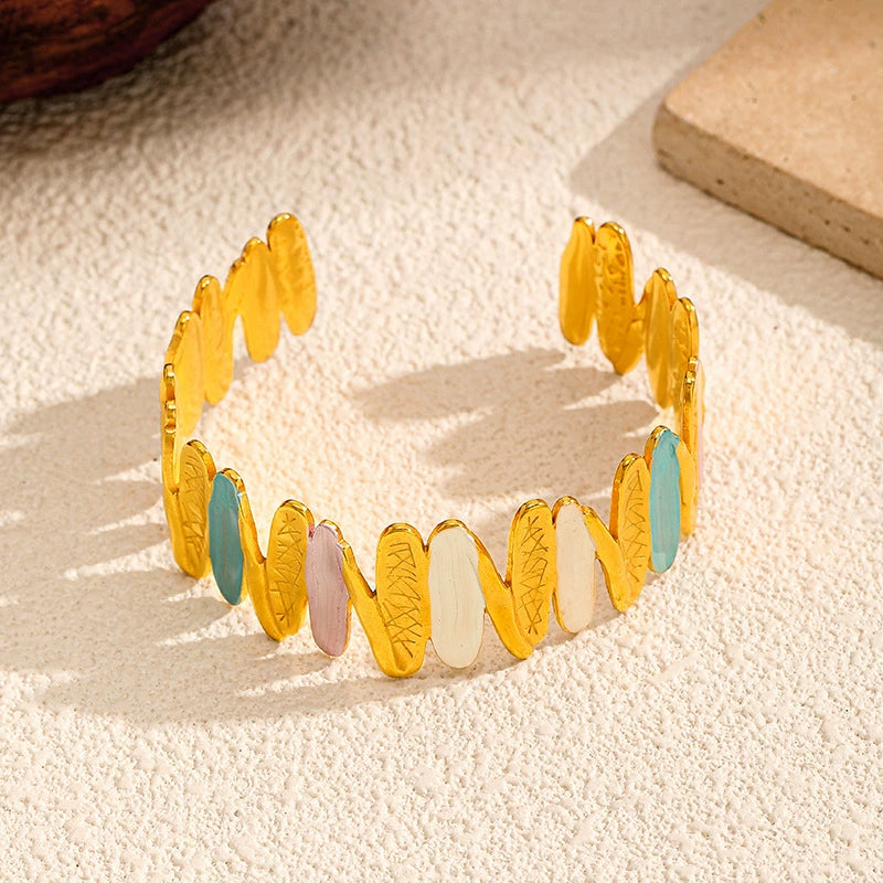 Modern Gold Bangle Bracelet