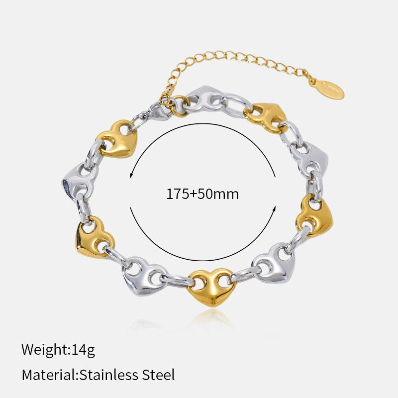 Chic Heart Gold Bracelet for Women
