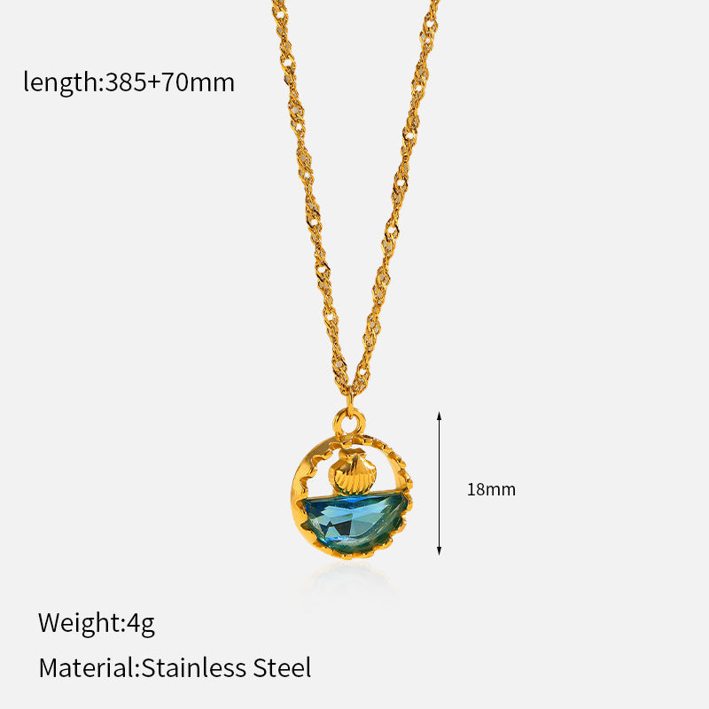 Aqua Luxe Pendant Necklace - Waterproof Stainless Steel Minimalist Chain