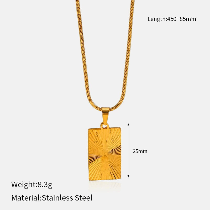 Geometric Pendant Gold Necklace