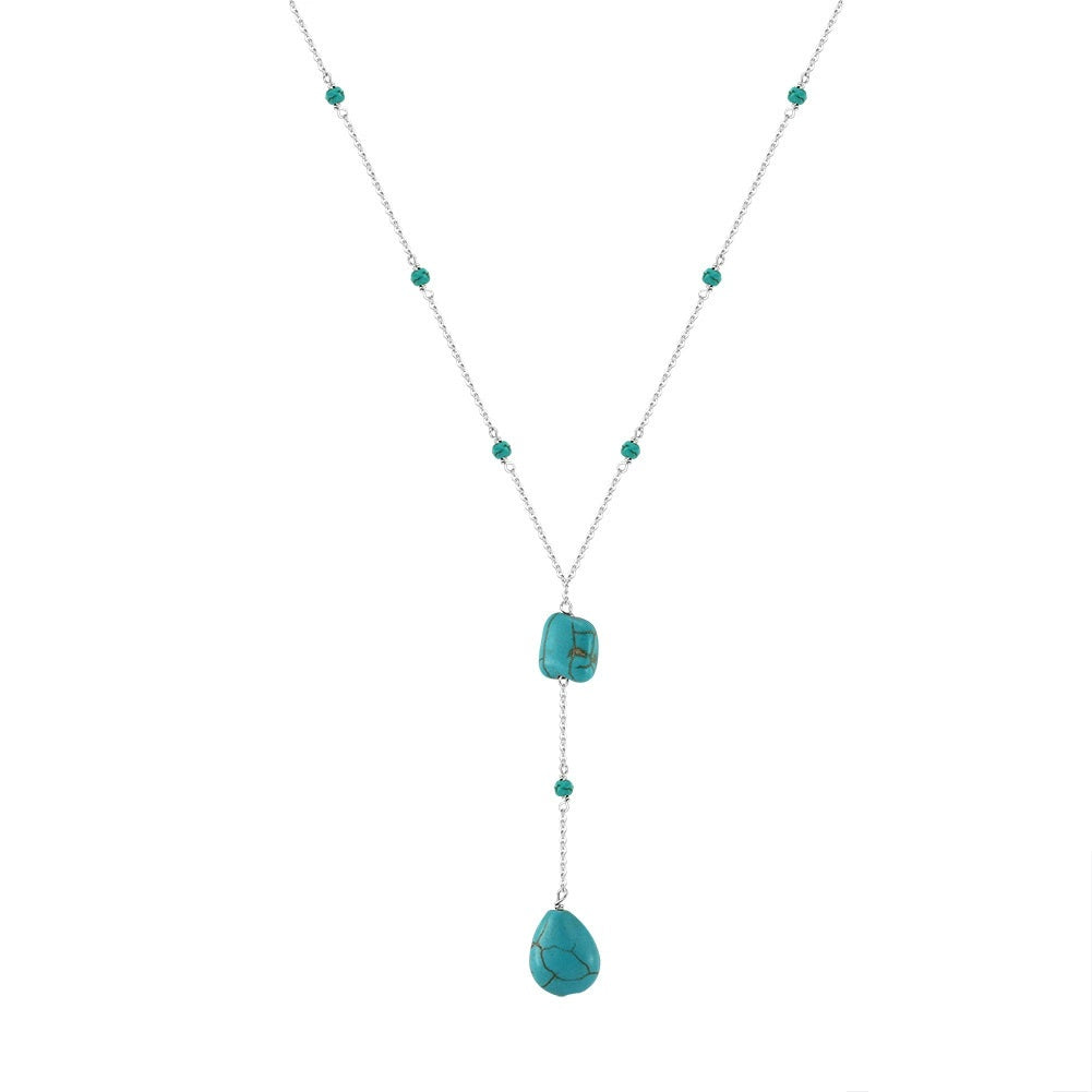 Azure Muse Turquoise Necklace-S925 Sterling Silver Luxury Collarbone Chain