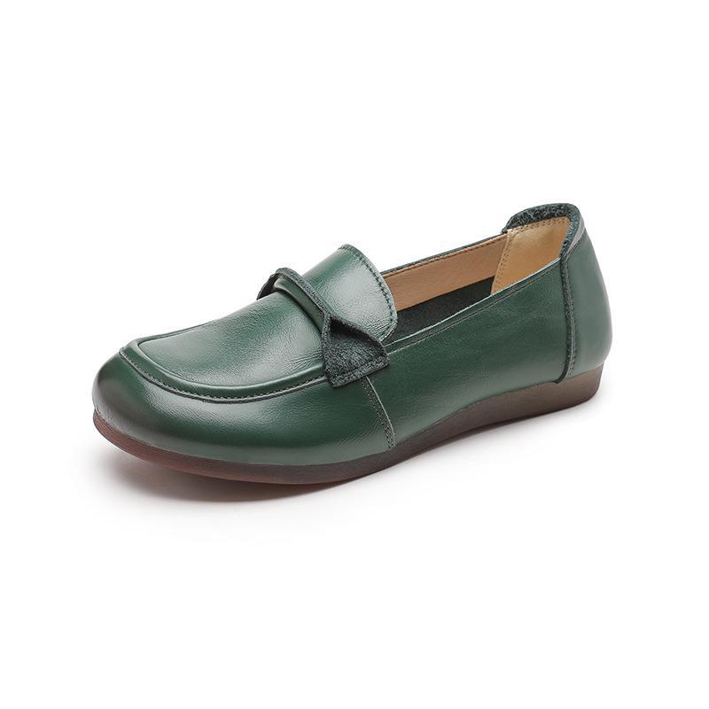 Adiffu Non-slip Breathable Comfortable Leather Soft Soled Single Shoes