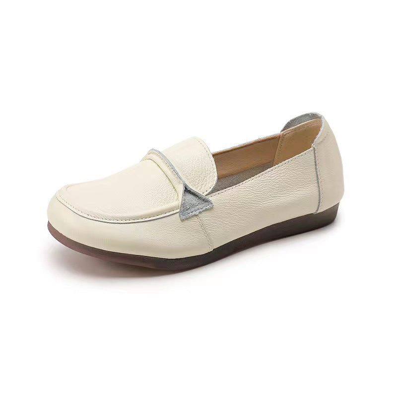 Adiffu Non-slip Breathable Comfortable Leather Soft Soled Single Shoes