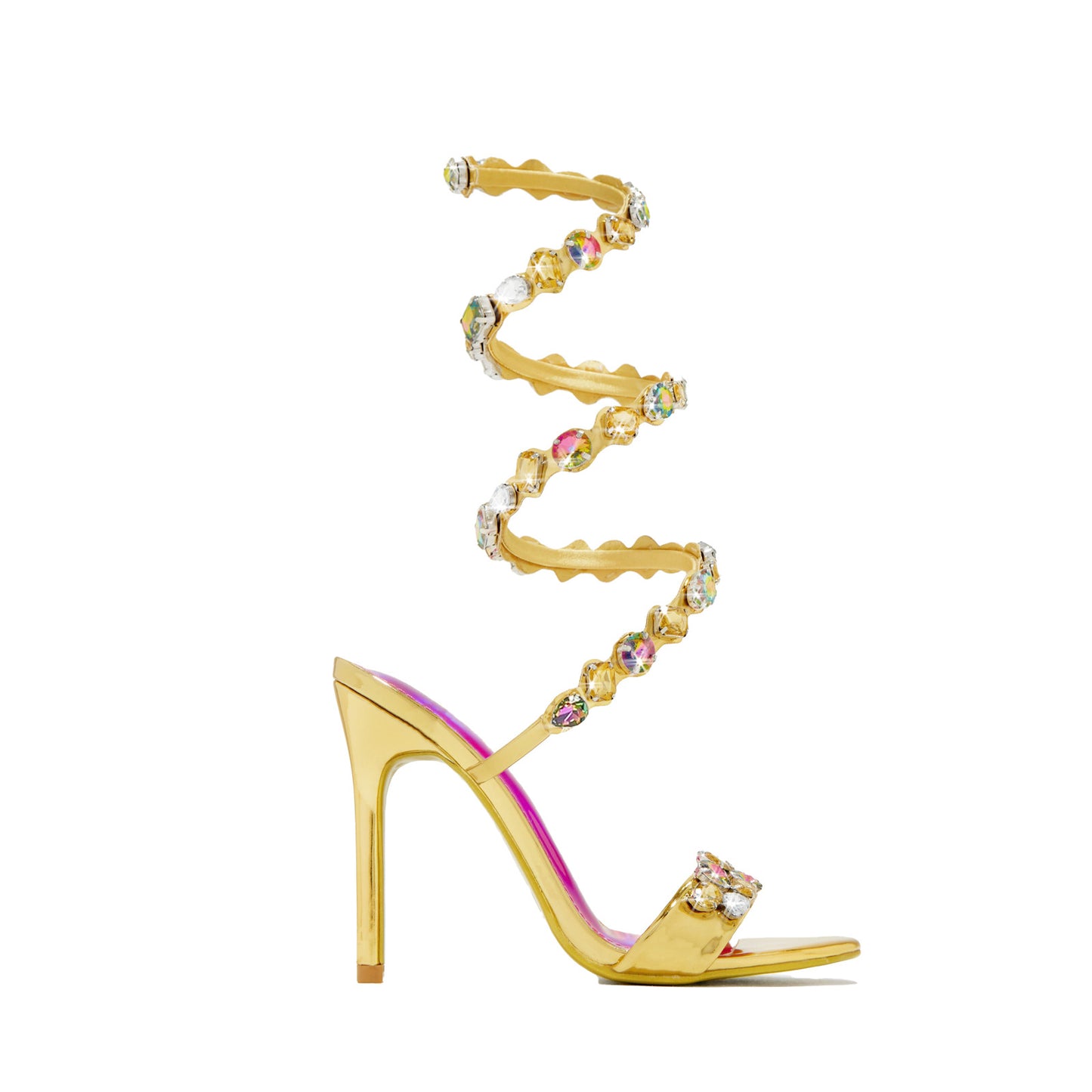 Adiffu Rhinestone High-heeled Sandals