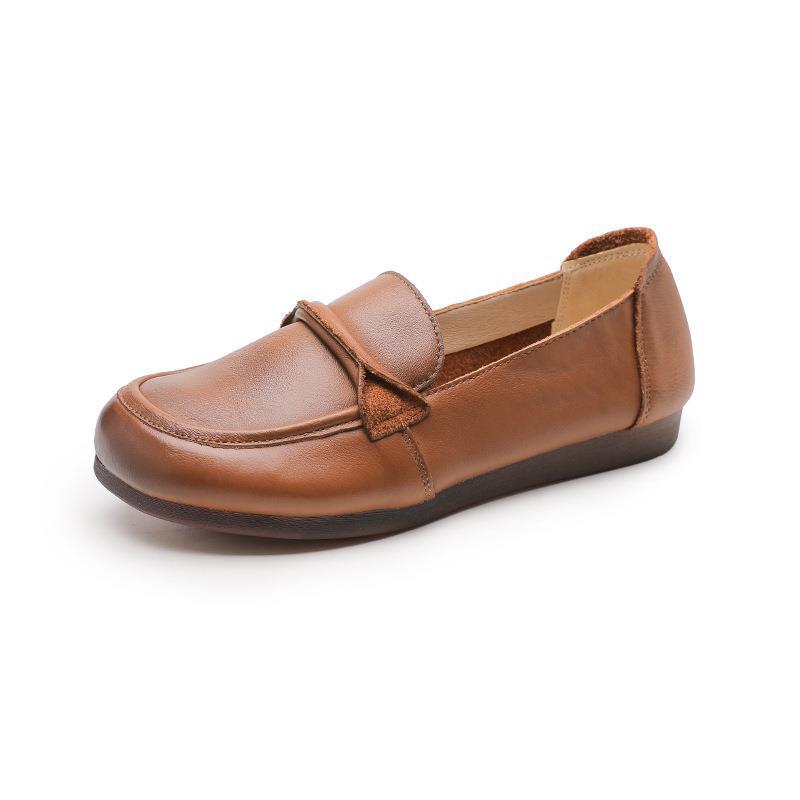 Adiffu Non-slip Breathable Comfortable Leather Soft Soled Single Shoes