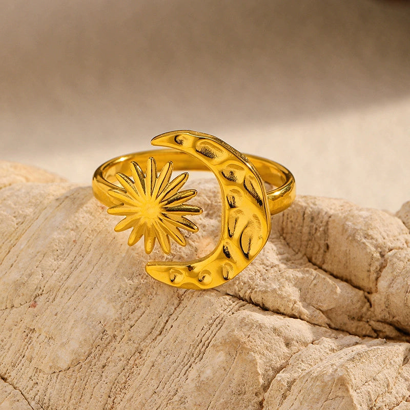 Celestial Open Ring-18K Gold Stainless Steel