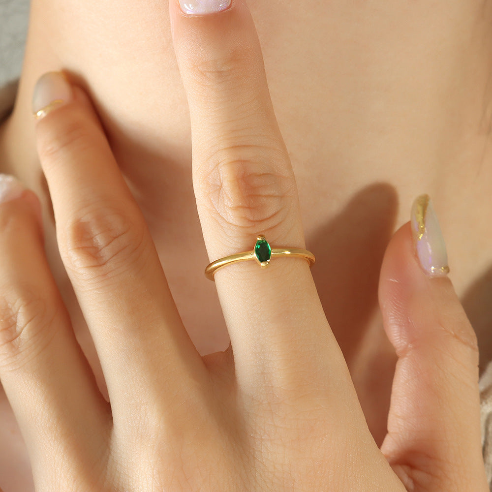 Adiffu Delicate Diamond Shaped Zircon Ring