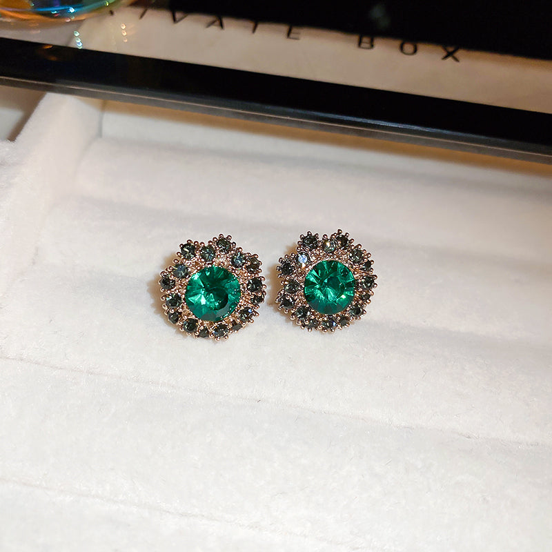 Flash Rhinestone Flower Necklace Earrings Bracelet For Women