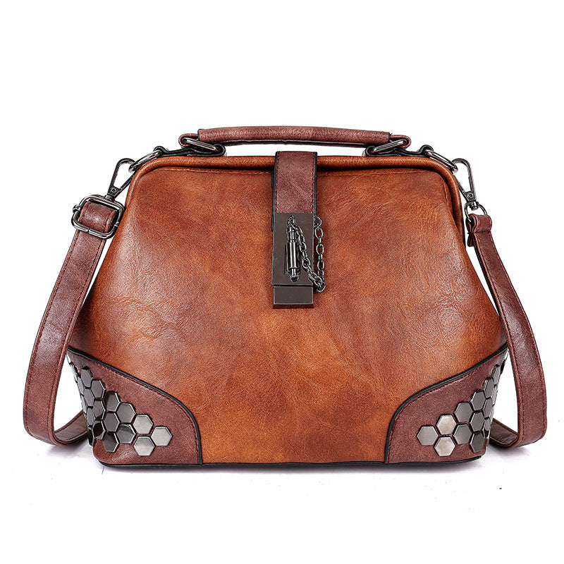 Adiffu Vintage Riveted Shoulder Crossbody Bag