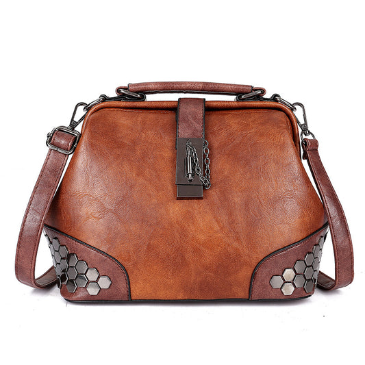 Adiffu Vintage Riveted Shoulder Crossbody Bag