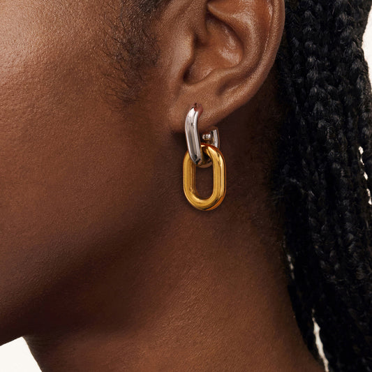 Adiffu Color Matching Geometric Earrings