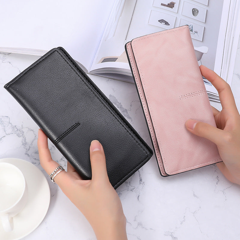 Adiffu Simple And Thin Money Clip Multi-Card Anti-degaussing Retro Change Clutch Bag