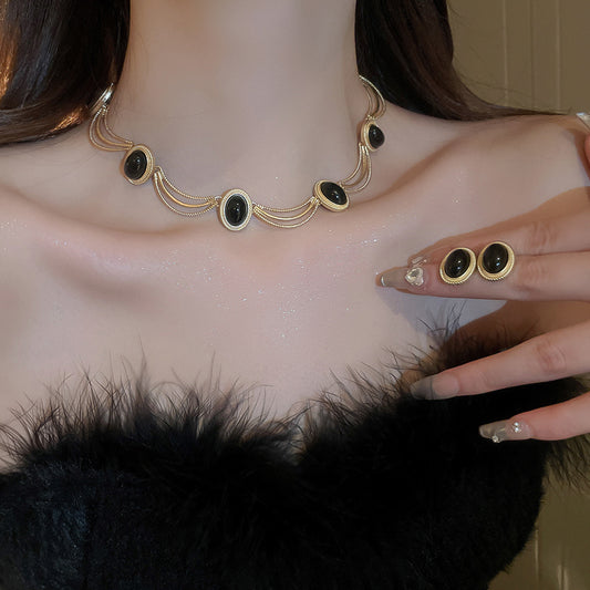 Adiffu Classic Black Jewelry Set