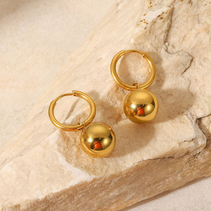 Adiffu Golden Ball Pendant Earrings