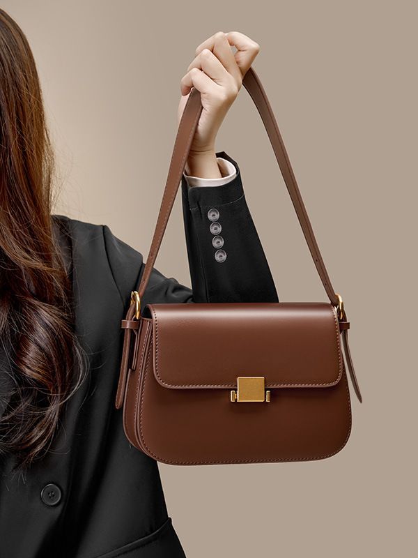 Adiffu Fashionable Leather Tofu Bag