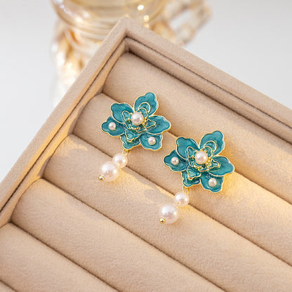 Adiffu French Vintage Pearl Earrings