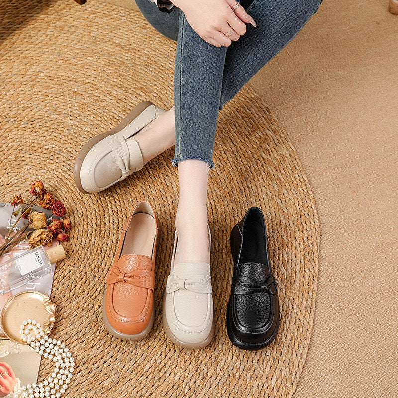 Non-slip Soft-soled Leather Flats For Women