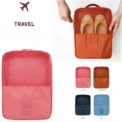 Adiffu Double Layer Three-compartment Waterproof Travel Shoe Bag