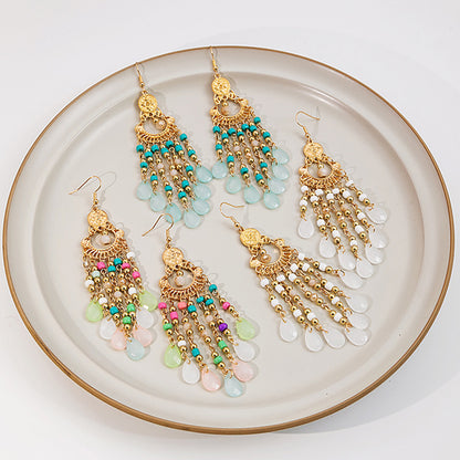 Adiffu European and American Bohemian Rice Bead Earrings