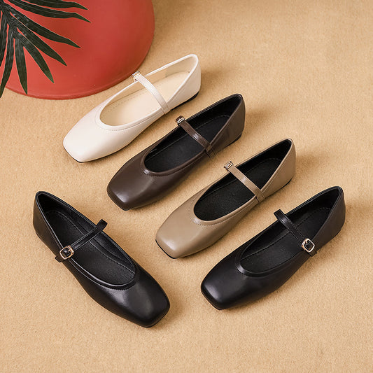 Adiffu French Retro Mary Jane Flats