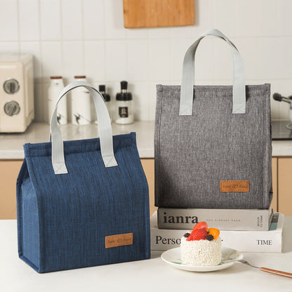 Adiffu Simple Meal Bag Vertical Portable Cationic Bento Bag Insulated Lunch Box Bag Large Capacity Bento Bag