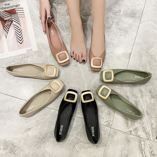 New Square Head Soft Soled Comfortable Women's Shoes