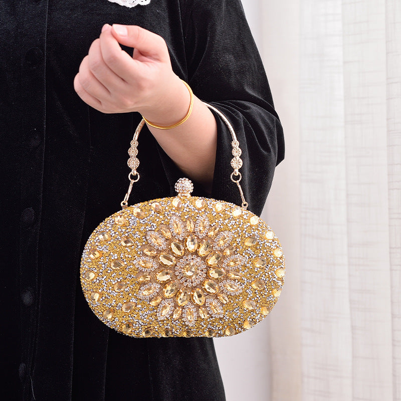 Adiffu Fashion Banquet Clutch Bag Dress Evening Bag Diamond Set Bag