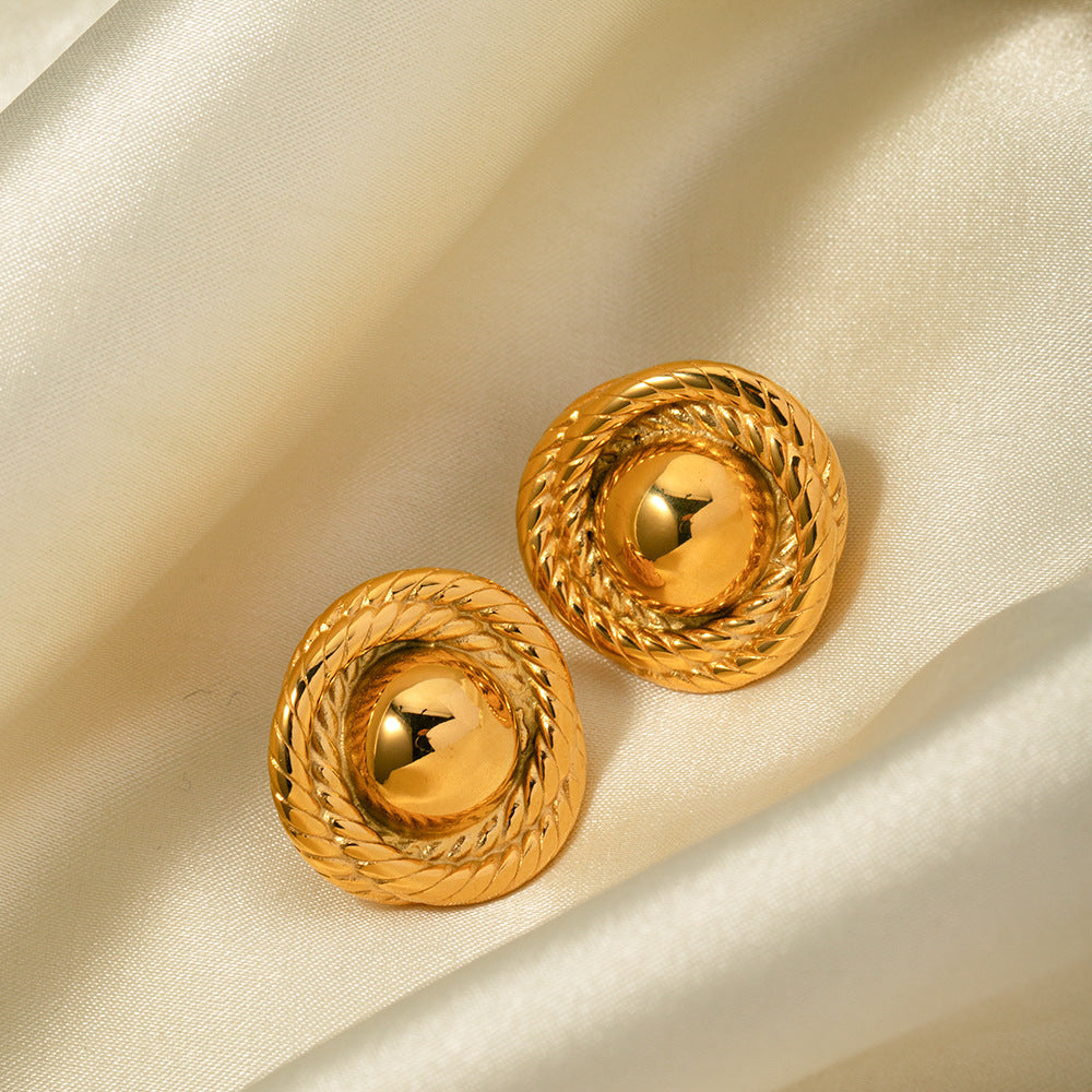 Adiffu Threaded Round Earrings
