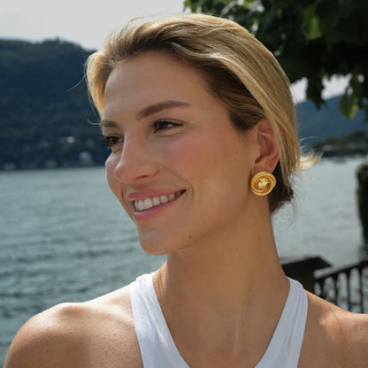 Adiffu Threaded Round Earrings