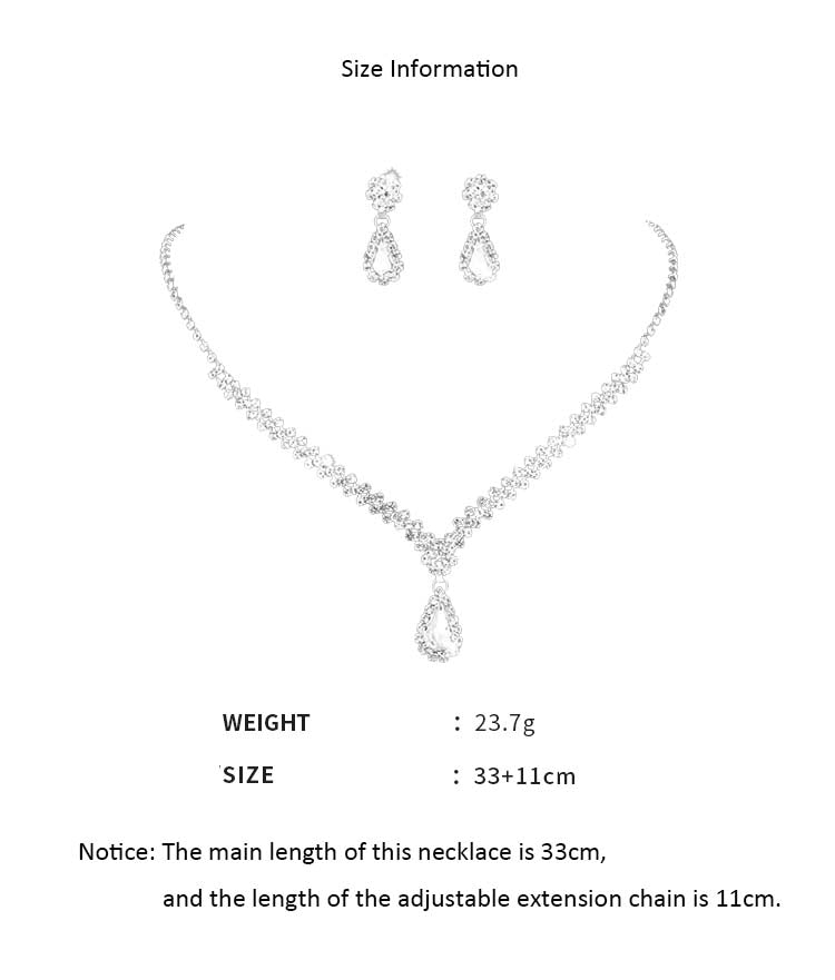 Adiffu Sparkling Necklace And Earring