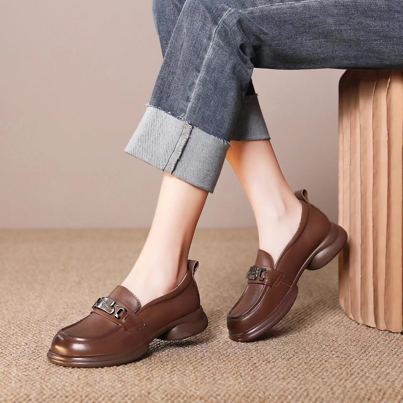 Adiffu British Style Leather Loafers
