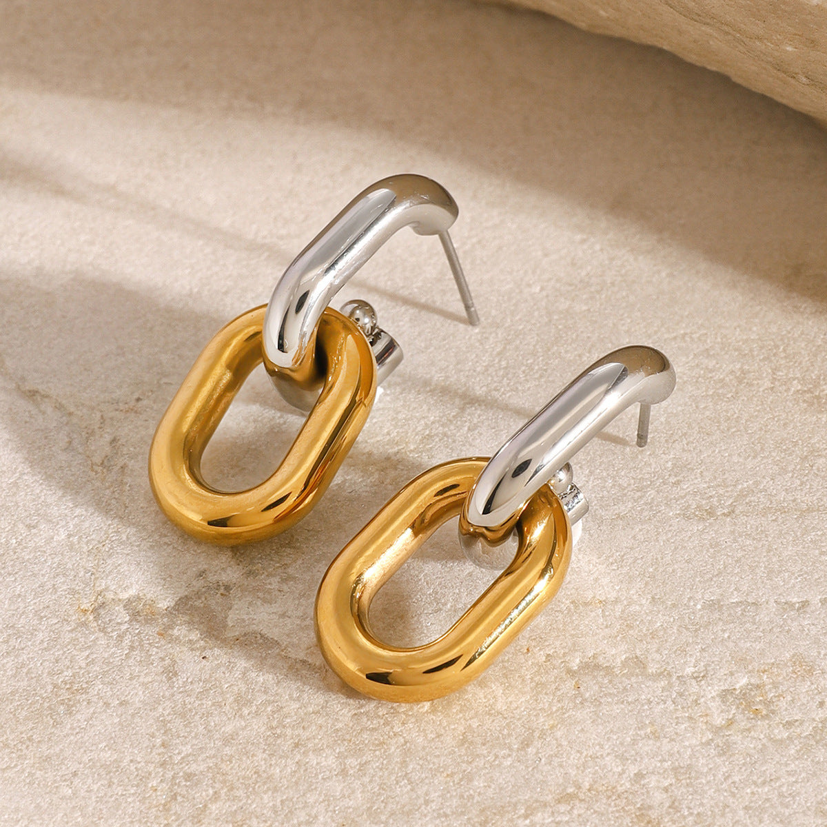 Adiffu Color Matching Geometric Earrings