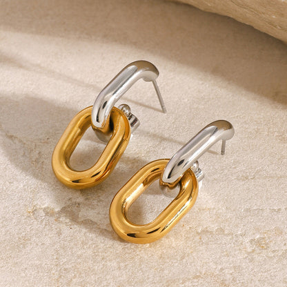 Adiffu Color Matching Geometric Earrings