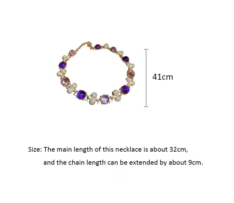 Adiffu Classic Clavicle Artificial Pearl Necklace And Earrings