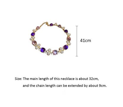 Adiffu Classic Clavicle Artificial Pearl Necklace And Earrings