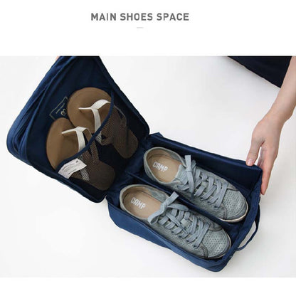 Adiffu Double Layer Three-compartment Waterproof Travel Shoe Bag