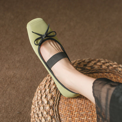 Adiffu French Flat Bow Ballet Shoes