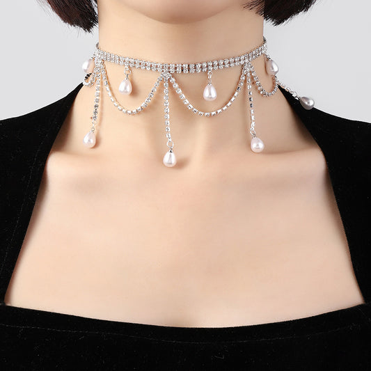 Geometric Rhinestones Sparkly Spice Collarbone Chain