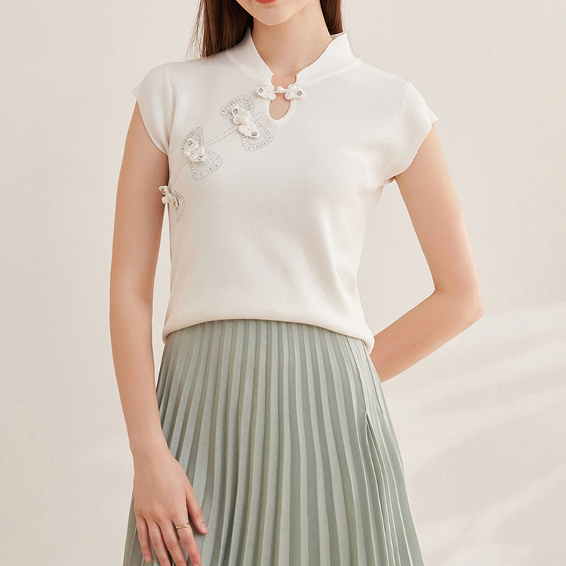 Adiffu Artsy Vintage Ice Silk Knitwear