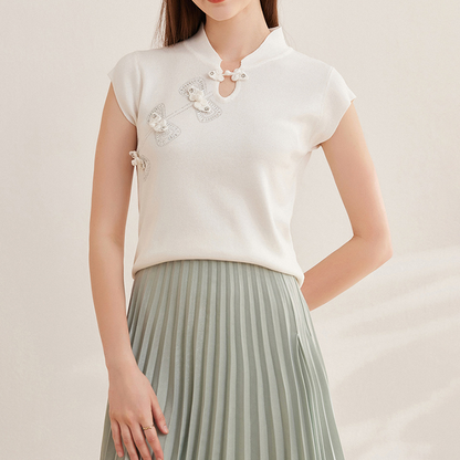 Adiffu Artsy Vintage Ice Silk Knitwear
