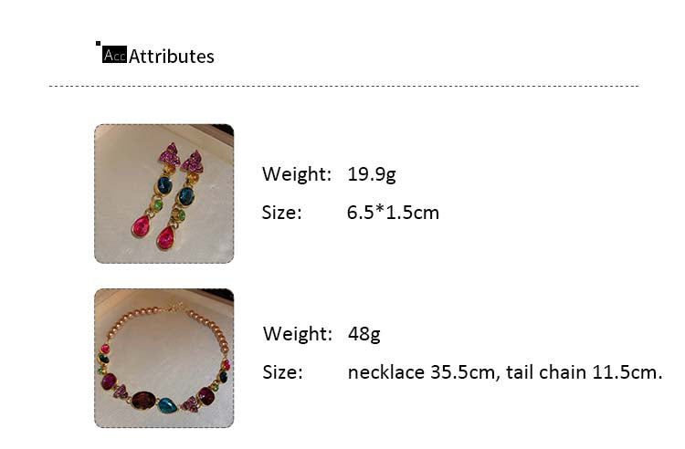 Adiffu Baroque Colored Gemstone Jewelry Set