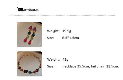 Adiffu Baroque Colored Gemstone Jewelry Set