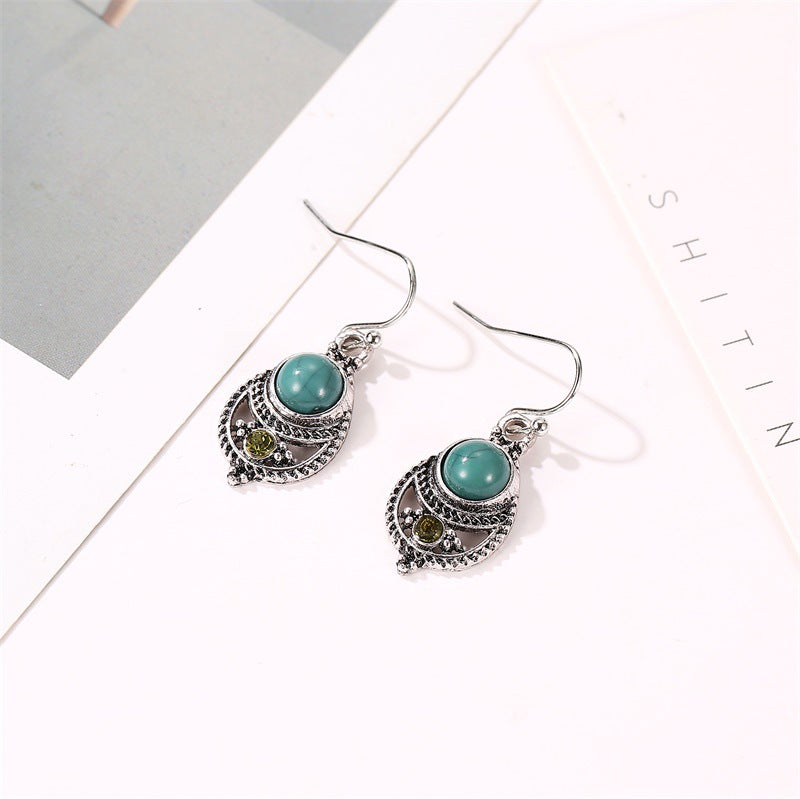 Adiffu Bohemian Palace Vintage Cutout Flower Earhook Earrings