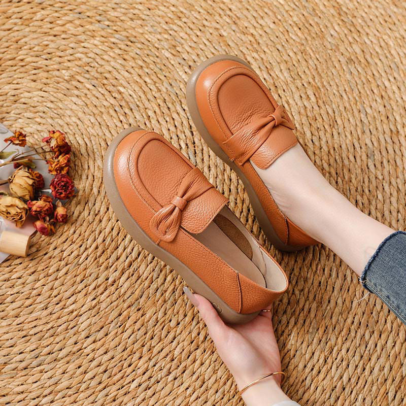 Non-slip Soft-soled Leather Flats For Women