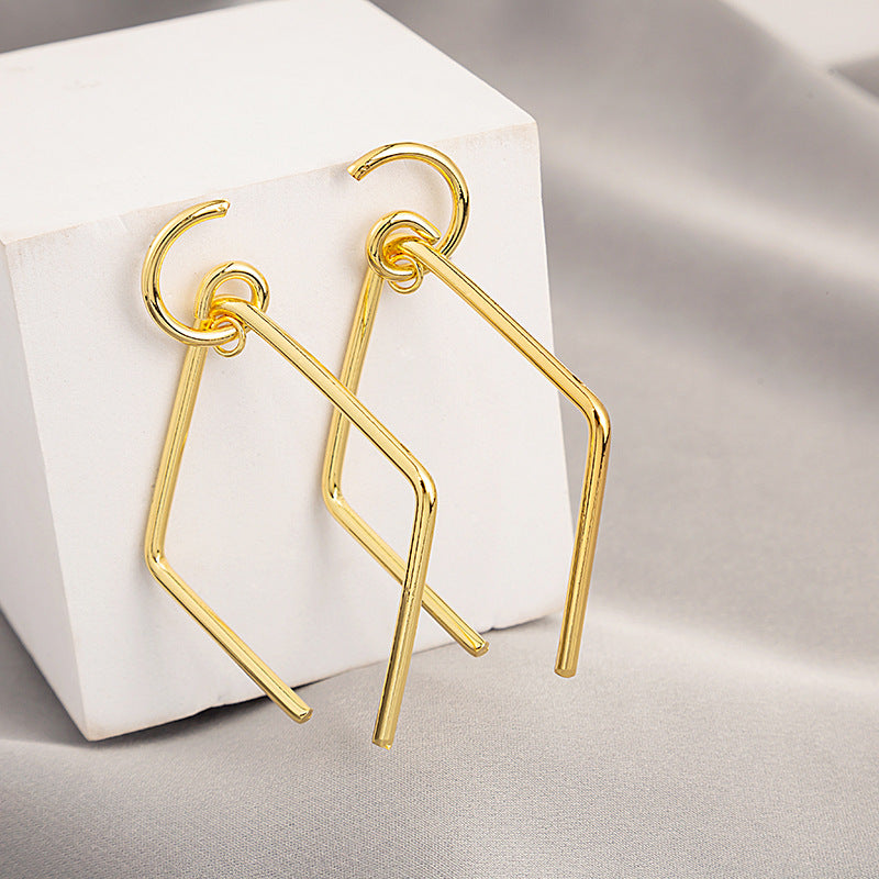 Adiffu Chic Geometric Square Hollow Earrings