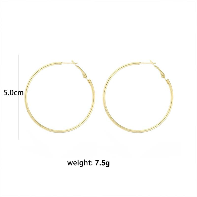 Adiffu European and American Fashion Round Earrings