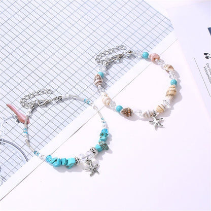 Natural Stone Conch Beaded Shell Anklet