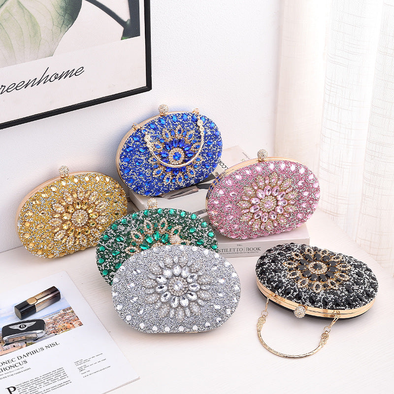 Adiffu Fashion Banquet Clutch Bag Dress Evening Bag Diamond Set Bag